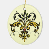 Fleur de lis Xmas Keramisch Ornament (Links)
