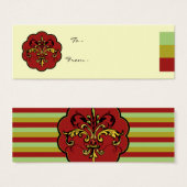 Fleur de lis Xmas Mini Visitekaartjes (Voorkant /achterkant)