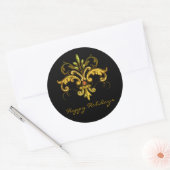Fleur de lis Xmas Ronde Sticker (Envelop)
