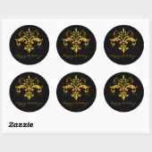Fleur de lis Xmas Ronde Sticker (Vel)