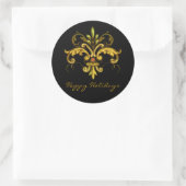 Fleur de lis Xmas Ronde Sticker (Tas)