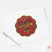 Fleur de lis Xmas Ronde Sticker (Envelop)