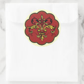 Fleur de lis Xmas Ronde Sticker (Tas)