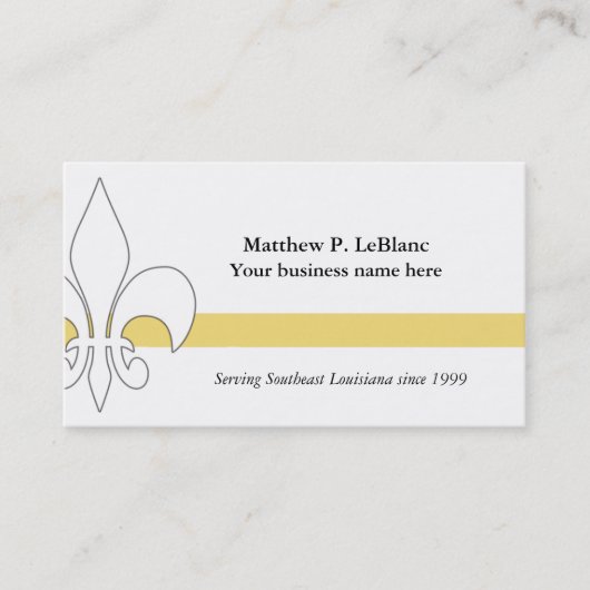Fleur de Lis Yellow Stripe Visitekaartje (Voorkant)