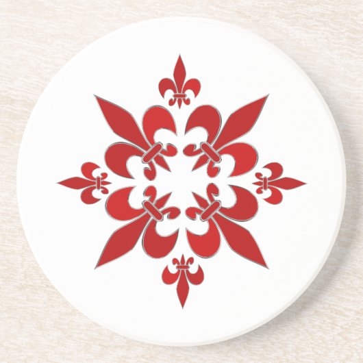 Fleur de Lis Zandsteen Onderzetter (Voorkant)
