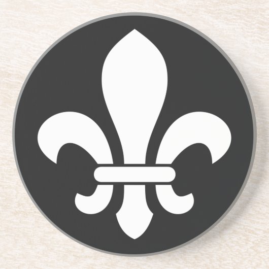Fleur de lis zandsteen onderzetter (Voorkant)