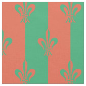 Fleur de Lis Zee Green en Koper Stof (Close Up)