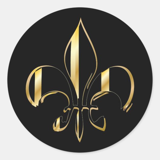 Fleur de Lis, zelfgemaakte achtergrond+tekst Ronde Sticker (Voorkant)