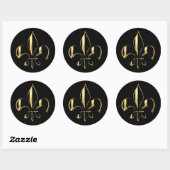 Fleur de Lis, zelfgemaakte achtergrond+tekst Ronde Sticker (Vel)