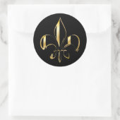 Fleur de Lis, zelfgemaakte achtergrond+tekst Ronde Sticker (Tas)
