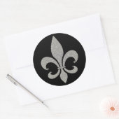 Fleur de lis zilveren en zwarte Stickers (Envelop)