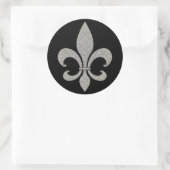 Fleur de lis zilveren en zwarte Stickers (Tas)