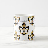 Fleur de Lis/zwart/goud/DIYfont Koffiemok (Center)