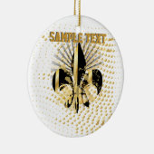 Fleur de Lis/zwart + goud Keramisch Ornament (Rechts)