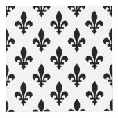 Fleur de Lis, Zwart op Wit, Zwart, Uw Naam Kubus (Voorkant)