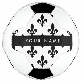 Fleur de Lis, Zwart op Wit, Zwart, Uw Naam Voetbal