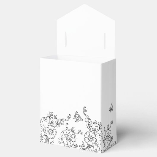 Fleur de lis zwart-wit bruiloft bedankdoosjes (Geopend)