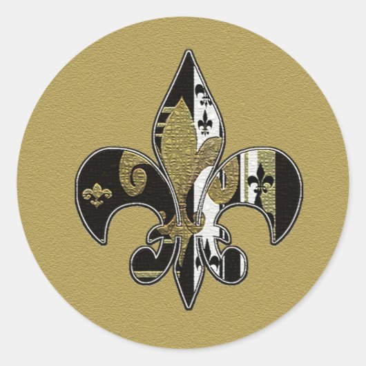 Fleur de lis zwarte en gouden stickers (Voorkant)