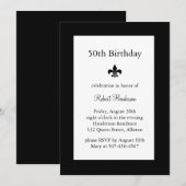 Fleur de Lise 50th Birthday Invitation Kaart (Voorkant / Achterkant)