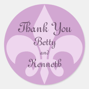 Fleur de Lise Bedankt Sticker in Lilacs