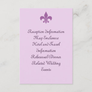 Fleur de Lise Enclosure Card in Lilacs Informatiekaartje