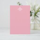 Fleur de Lise Enclosure Card in Pinks Informatiekaartje (Staand voorkant)