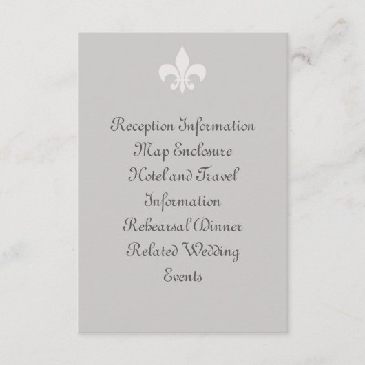 Fleur de Lise Enclosure Card in Smokey Grays Informatiekaartje (Voorkant)