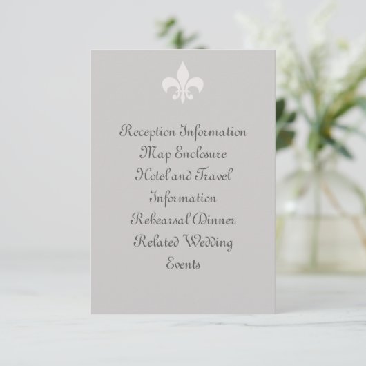 Fleur de Lise Enclosure Card in Smokey Grays Informatiekaartje (Staand voorkant)