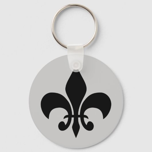 Fleur de Lise in Grijze Sleutelhanger (Voorkant)