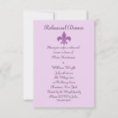 Fleur de Lise Rehearsal Dinner Invite Lilacs Kaart (Voorkant)