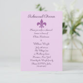 Fleur de Lise Rehearsal Dinner Invite Lilacs Kaart (Staand voorkant)
