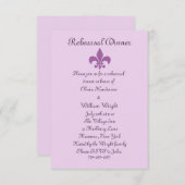 Fleur de Lise Rehearsal Dinner Invite Lilacs Kaart (Voorkant / Achterkant)