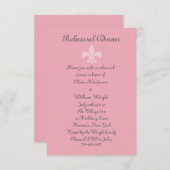 Fleur de Lise Rehearsal Dinner Invite  Pinks Kaart (Voorkant / Achterkant)