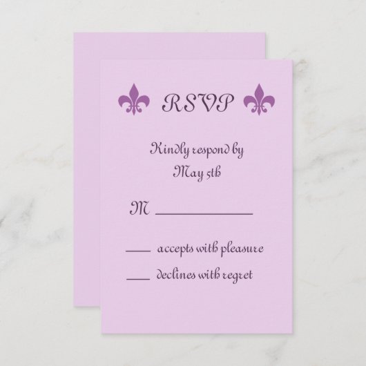 Fleur de Lise RSVP in Lilacs (Voorkant / Achterkant)