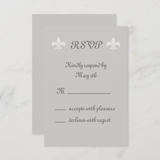 Fleur de Lise RSVP in Smokey Grays (Voorkant / Achterkant)