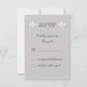 Fleur de Lise RSVP in Smokey Grays Kaartje (Voorkant)