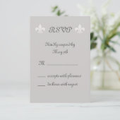 Fleur de Lise RSVP in Smokey Grays Kaartje (Staand voorkant)