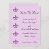 Fleur De Lise Save the Date in Lilacs (Voorkant / Achterkant)