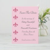 Fleur de Lise Save the Date in Pinks (Staand voorkant)