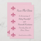 Fleur de Lise Save the Date in Pinks (Voorkant / Achterkant)