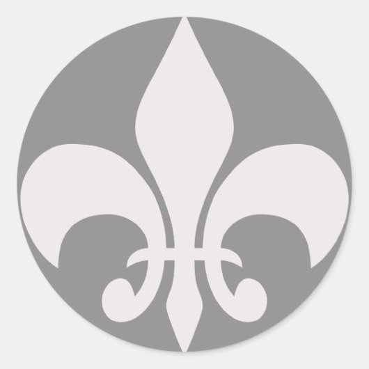 Fleur de Lise Sticker in Smokey Greys (Voorkant)