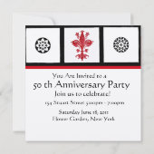 FLEUR DE LISE VERJAARDAG Rode Waszegel  Monogram Kaart (Achterkant)