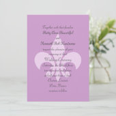 Fleur de Lise Wedding Invitation in Lilacs Kaart (Staand voorkant)