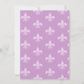 Fleur de Lise Wedding Invitation in Lilacs Kaart (Achterkant)