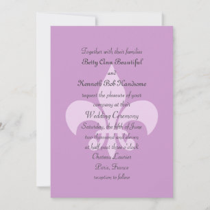 Fleur de Lise Wedding Invitation in Lilacs Kaart