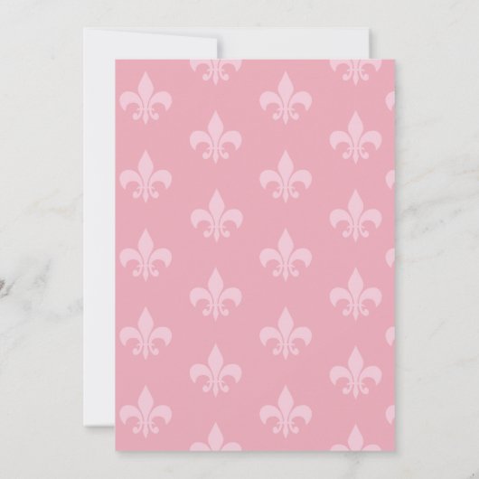 Fleur de Lise Wedding Invitation in  Pinks Kaart (Achterkant)