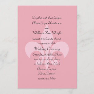 Fleur de Lise Wedding Invitation in Pinks Kaart