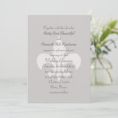 Fleur de Lise Wedding Invitation in Smokey Grays Kaart (Staand voorkant)