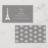 Fleur de Lise Wedding Website Kaart Smokey Grays (Voorkant / Achterkant)
