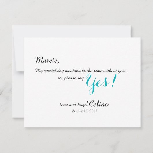 Fleur de Lyrica, wordt jij mijn bruidsmeisje? | BL Kaart (Achterkant)